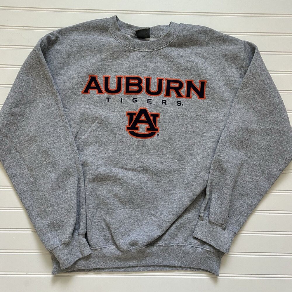 Auburn University Tigers Crewneck Sweatshirt MV Sport Medium Gray Pullover NCAA